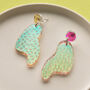 Sterling Silver Iridescent Watermelon Drop Earrings, thumbnail 3 of 4