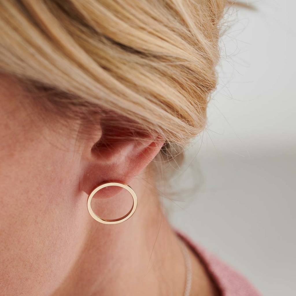 open circle earrings gold