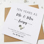 Personalised 10th Wedding Anniversary Card With Tin Heart, thumbnail 1 of 9