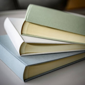 Large Personalised Linen Wedding Guest Book, 7 of 12