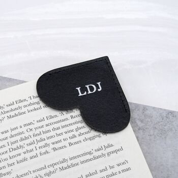 Handmade Personalised Leather Heart Corner Bookmark, 3 of 8