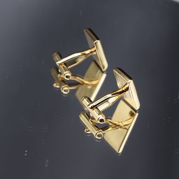 Gold Bar Cufflinks Gift For Men 316 L Stainless Steel Luxury Accessory, 2 of 7