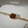 Square Gemstone Paperclip Bracelet, thumbnail 4 of 5