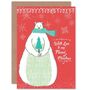 Cool Love Polar Snow Red Fiance Bear Christmas Card, thumbnail 1 of 4