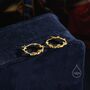 Sterling Silver Dainty Olive Leaf Hoop Earrings, thumbnail 5 of 10