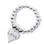Sterling Silver Ball Bead Ring With Love Heart Charm, thumbnail 10 of 12