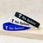 No Spleen Silicone Medical Alert Wristband, thumbnail 6 of 10