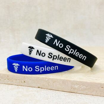 No Spleen Silicone Medical Alert Wristband, 6 of 10