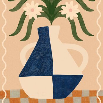 ‘Santorini Fiori’, Boho Floral Vase Art Print, 5 of 7