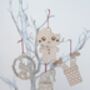 Personalised Wood Rudolph Ornament Postcard, thumbnail 3 of 4