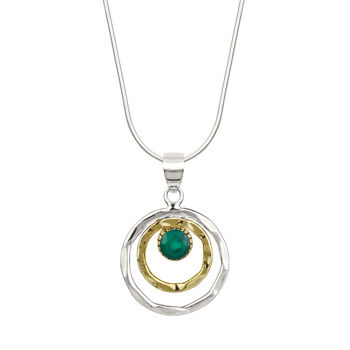Infinity Universe Green Onyx Silver Necklace, 7 of 10