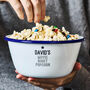 Personalised Enamel Popcorn Bowl For Him, thumbnail 1 of 4