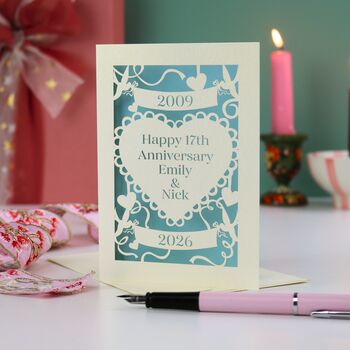 Personalised Laser Cut Anniversary Card, 8 of 12