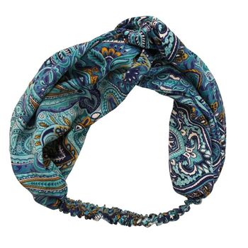 'Alanna' Blue Floral And Paisley Headband, 3 of 4