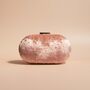 Disha Dusky Pink Velvet Oval Embroidered Clutch, thumbnail 3 of 8