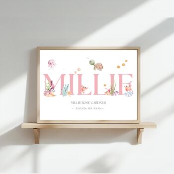 Under The Sea Name Print, Nursery Ocean Name Print, 3 of 5