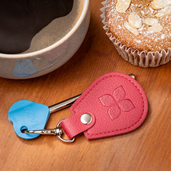 Recycled Bottles Keyring With Disabled Toilet Radar Key In Raspberry, 2 of 4