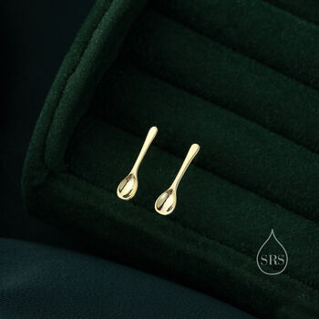 Sterling Silver Spoon Stud Earrings, 3 of 11