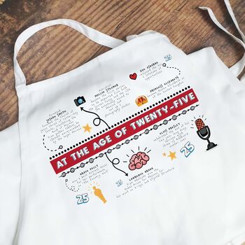 Personalised 25th Birthday White Apron, 8 of 10