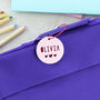 Two Tone Round Personalised Name School Bag Tag, thumbnail 6 of 8
