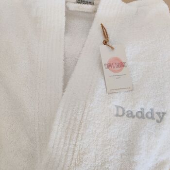Personalised Unisex Towelling Cotton Bath Robe Gown, 6 of 10