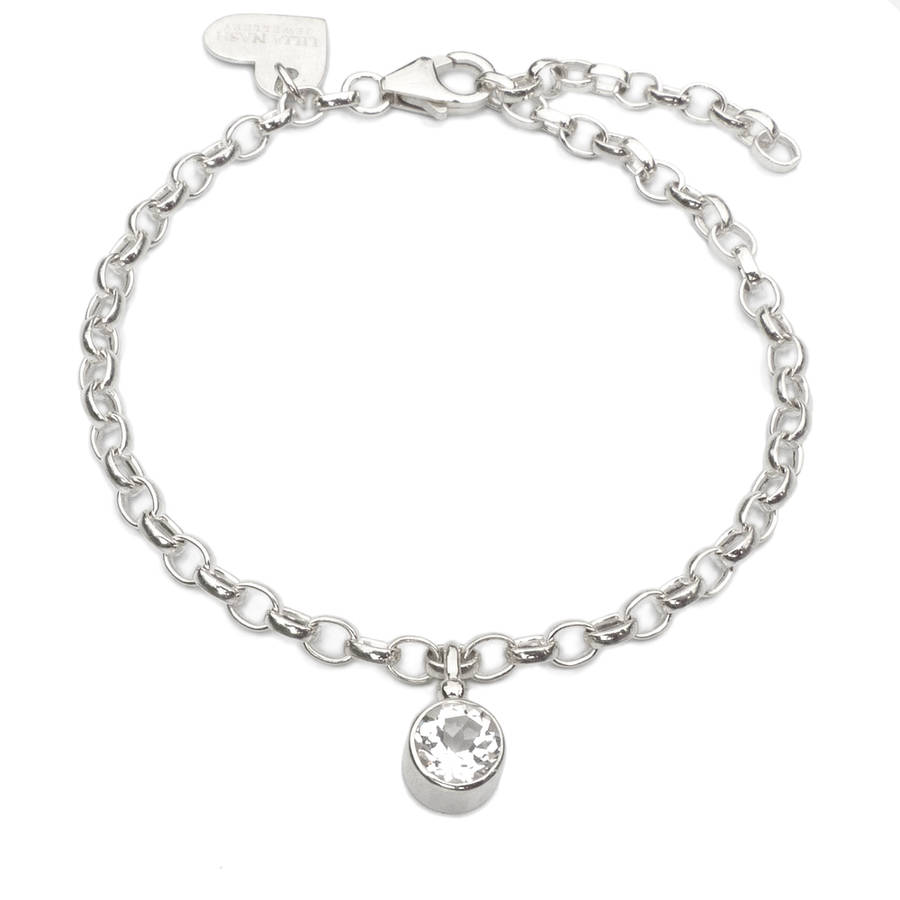 white topaz bracelet april birthstone by lilia nash jewellery ...
