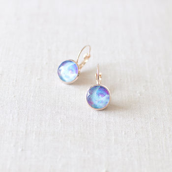 Blue And Magenta Galaxy Earrings, 5 of 8