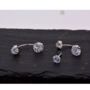 Sterling Silver Front And Back Cz Crystal Stud Earrings, thumbnail 1 of 6