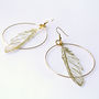 Delicate Gold Plated And Vinyl Feather Hoop Earrings, thumbnail 4 of 5