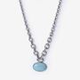 Larimar Amulet Silver Chain Necklace, thumbnail 2 of 5