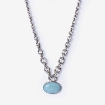 Larimar Amulet Silver Chain Necklace, 2 of 5