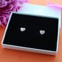 Pink Sparkly Heart Stud Earrings, thumbnail 1 of 2
