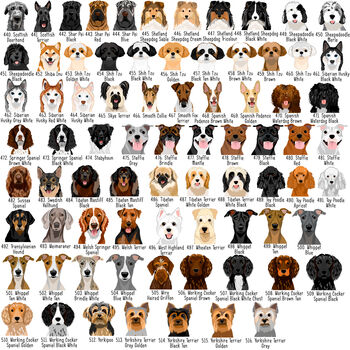 Premium Dog Breed Realistic Illustrations Heart ID Tag, 11 of 11
