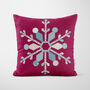 Red Patchwork Snowflake Cushion, thumbnail 4 of 7