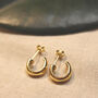 Bold Earrings For Women C Shaped 18ct Gold, thumbnail 2 of 5