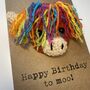 Rainbow Highland Cow Crochet Birthday Card Handmade Moo, thumbnail 7 of 11