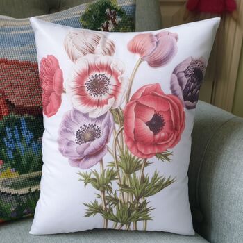 Anemone Flower Print Decorative Cushion, 4 of 6