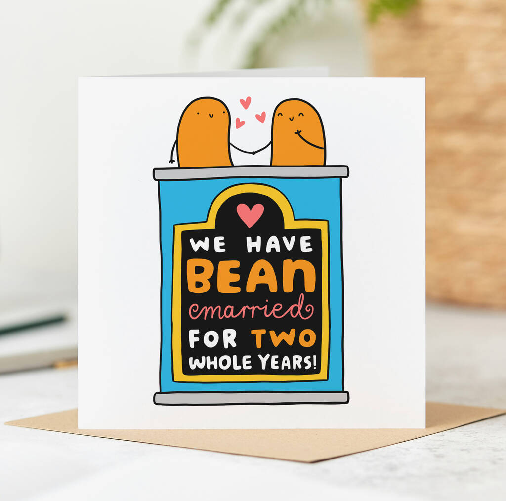 'Bean Married Two Years' 2nd Anniversary Card By Arrow Gift Co