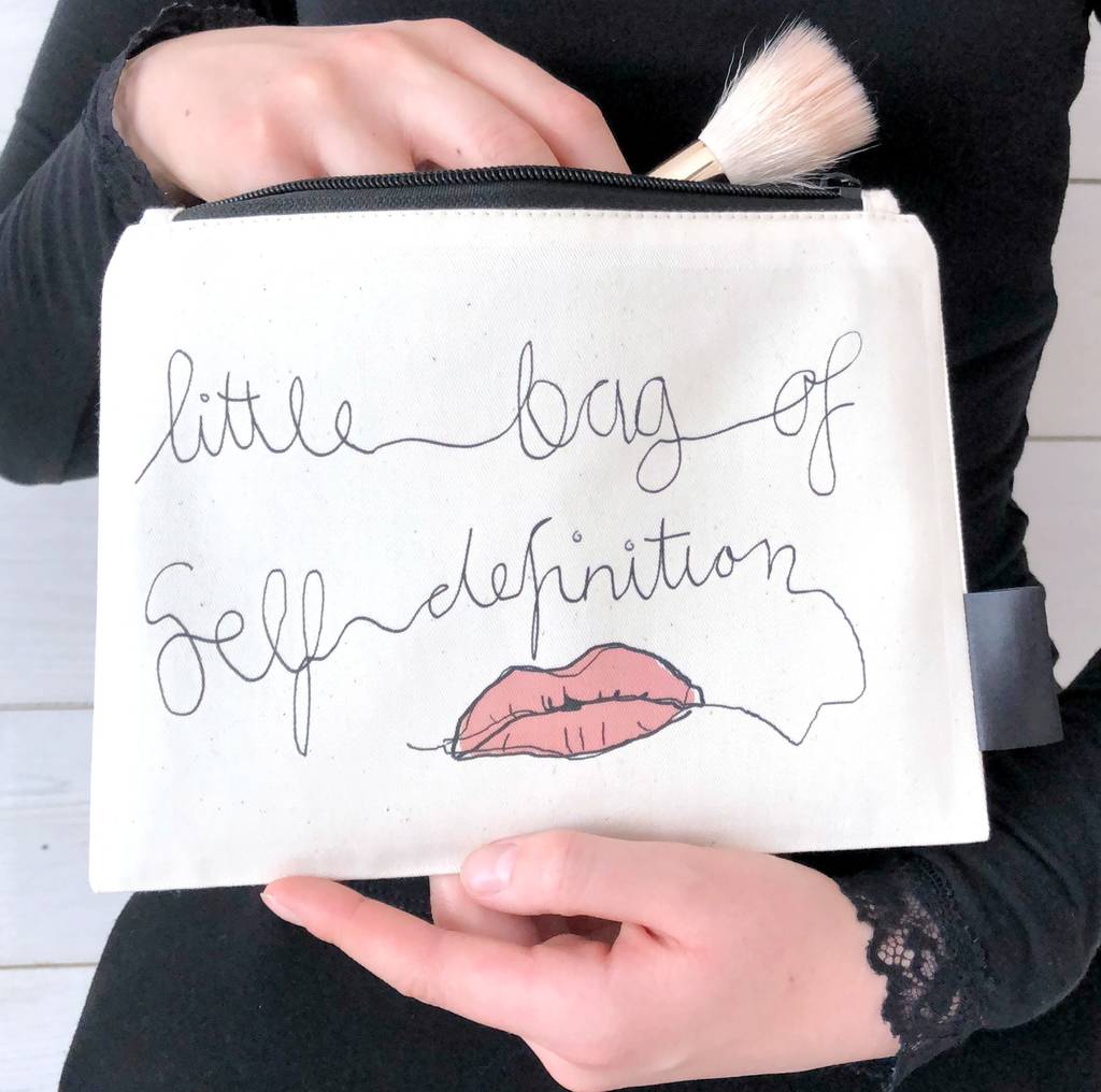 'Little Bag Of Self Definition' Make Up Bag By Kelly Connor Designs