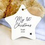 Personalised Christmas Ceramic Star Decoration, thumbnail 2 of 3