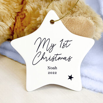 Personalised Christmas Ceramic Star Decoration, 2 of 3