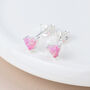 Sterling Silver Pink Opal Heart Micro Stud Earrings – 4mm, thumbnail 4 of 5