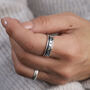 Personalised Black Star Spinner Ring In Sterling Silver, thumbnail 7 of 12