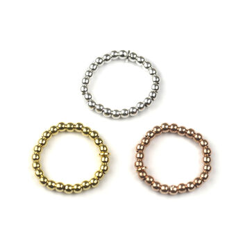 Set Of Three Stretch Stack Rings In Rose Gold Or Silver, 2 of 6