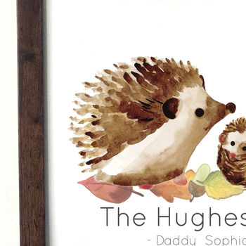 Personalised Hedgehog Family Portrait Print, 8 of 11