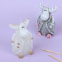 G Decor Winter Wonderland Reindeer Candle In Overcoat, thumbnail 2 of 5