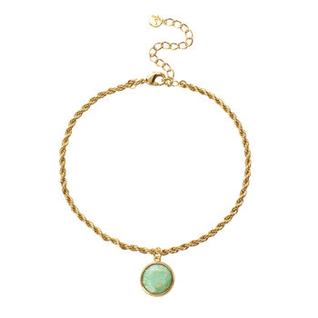 Terra 18ct Gold Plated Amazonite Anklet, 6 of 6