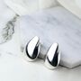 Teardrop Sterling Silver Stud Earrings, thumbnail 3 of 4