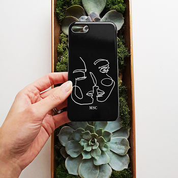 Abstract Line Art Black Personalised Phone Case, 5 of 6