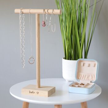 Personalised Light Oak Jewellery Stand Various Sizes, 3 of 12